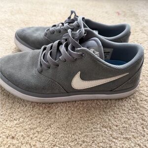Nike Suede Gray Sneakers with White Logo